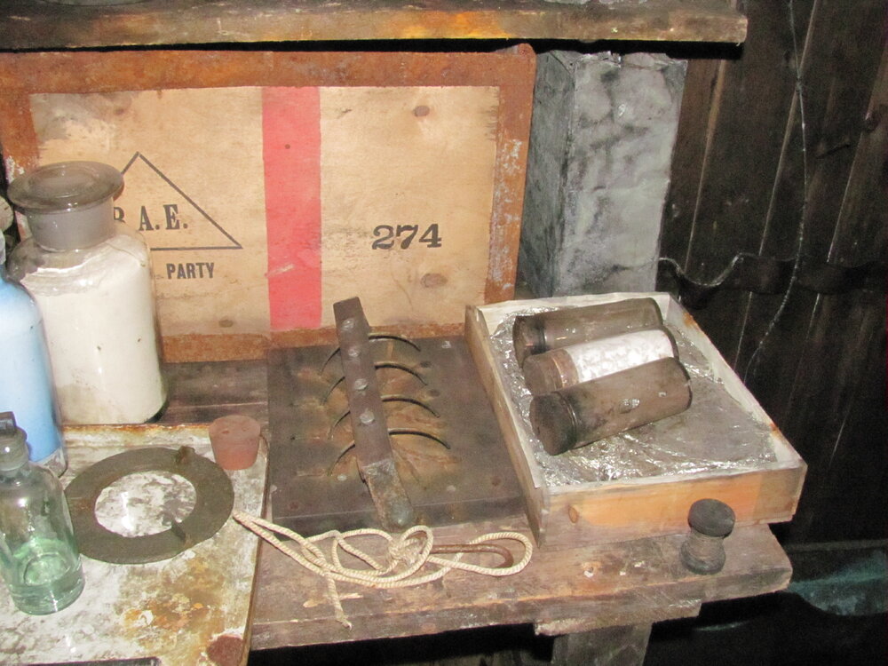 2010-11 Artefacts in the Physical Laboratory inside Scott's 'Terra Nova' hut