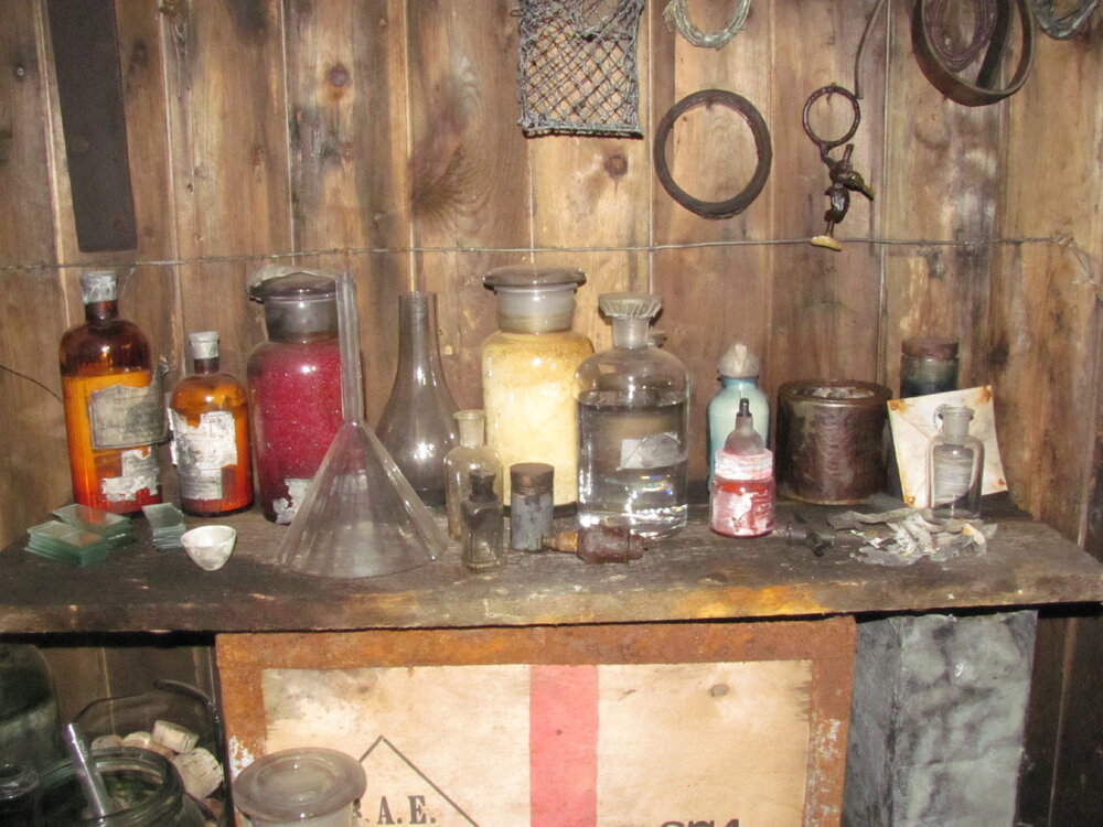 2010-11 Artefacts in the Physical Laboratory inside Scott's 'Terra Nova' hut