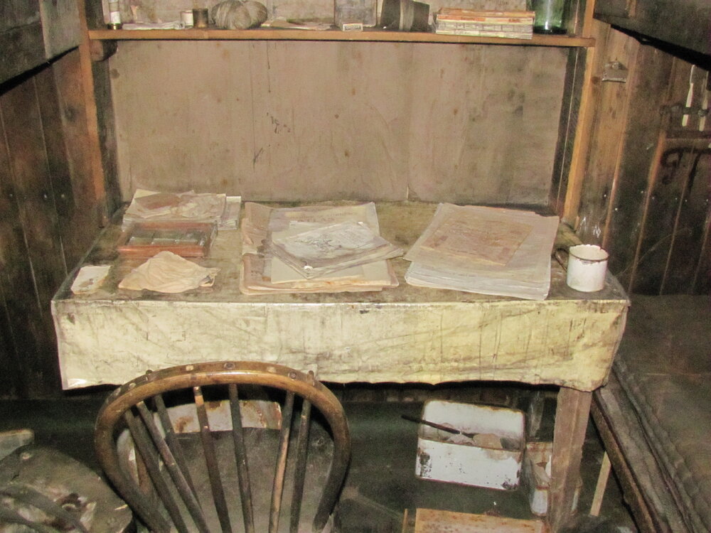 2010-11 Geology desk inside Scott's 'Terra Nova' hut 