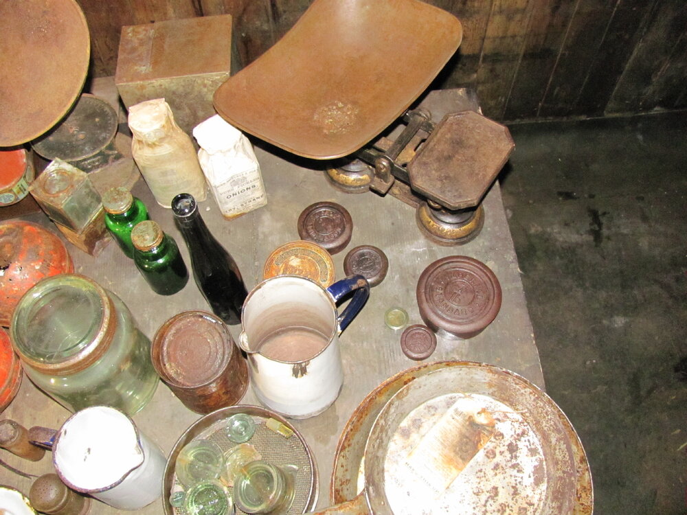 2010-11 Cooking artefacts on a table in the Galley inside Scott's 'Terra Nova' hut (004)