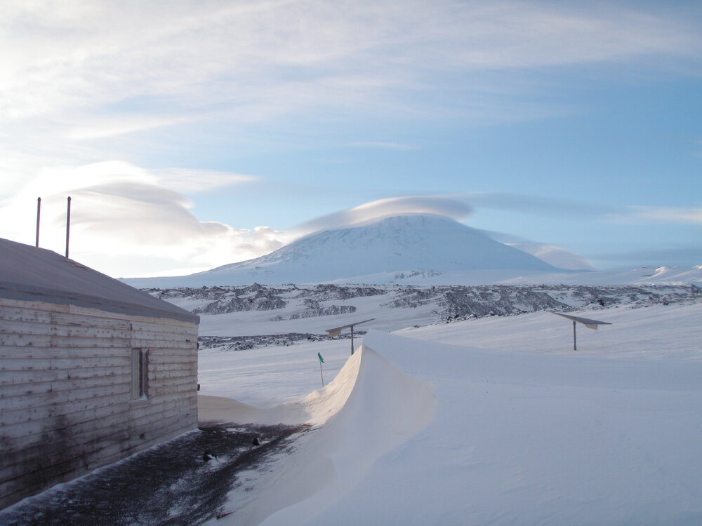 2010-11 View from Scott's 'Terra Nova' hut towards Mount Erebus