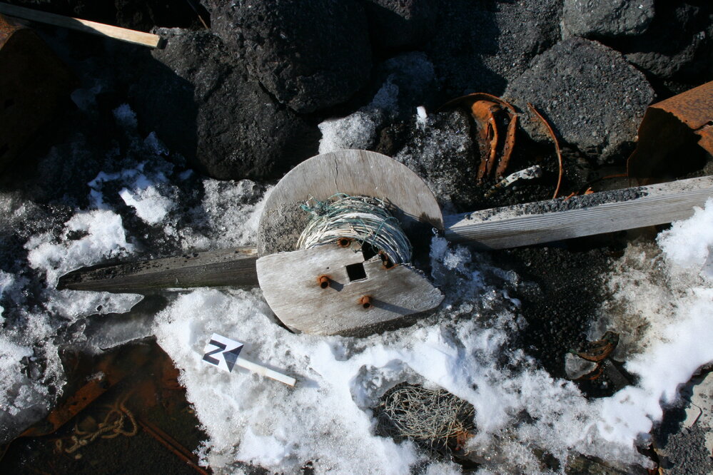 2010-11 Artefacts in situ in the Stone hut, Cape Evans (013)