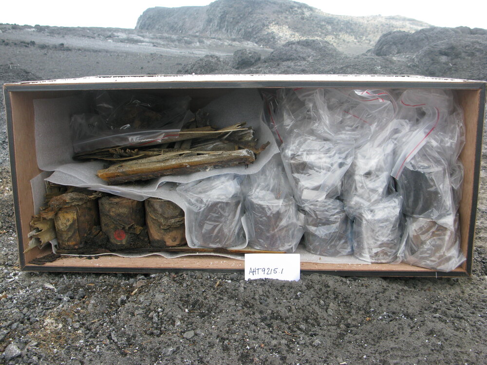 2010-11 Excavation of cache 2, crate E, Cape Royds (008)