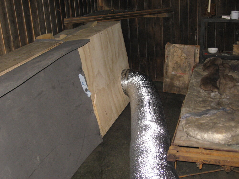 2010-11 Box built for wall drying inside Scott's 'Terra Nova' hut, Cape Evans (001)