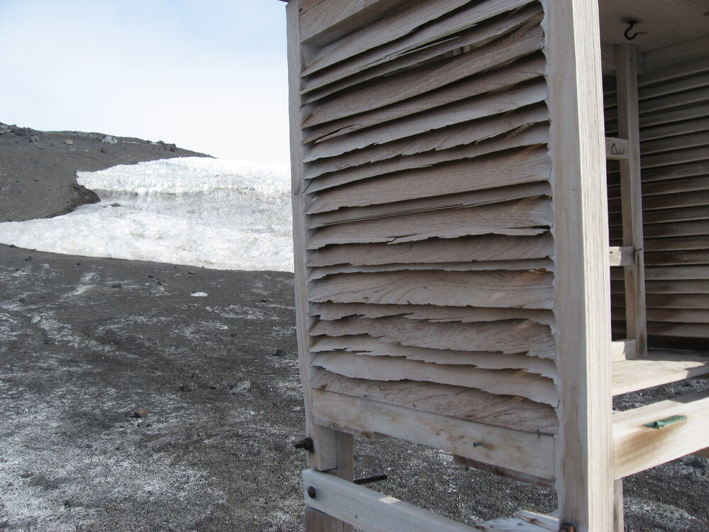 2010-11 Weathered Meteorological screen exterior, Cape Evans