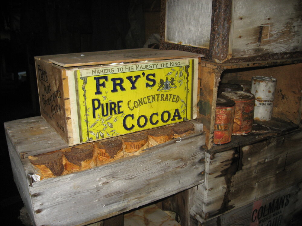 2010-11 Fry's cocoa box on the bulkhead inside Scott's 'Terra Nova' hut