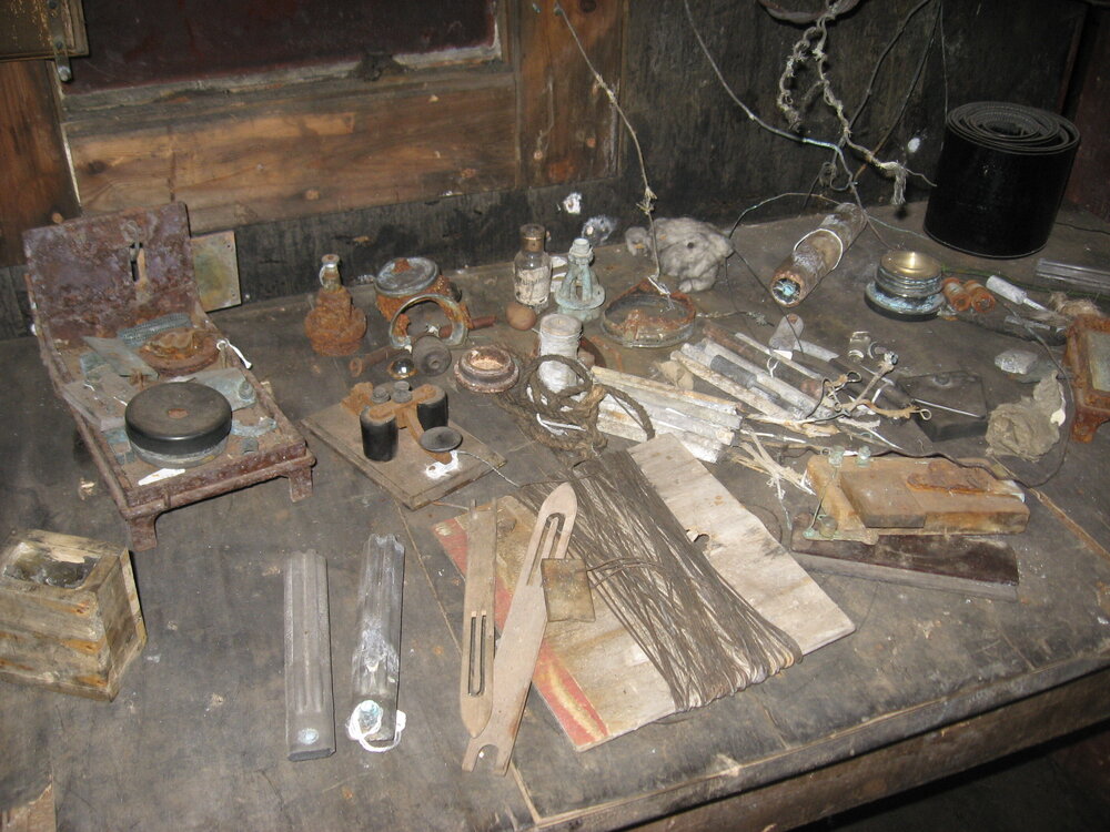 2010-11 Communications equipment inside Scott's 'Terra Nova' hut