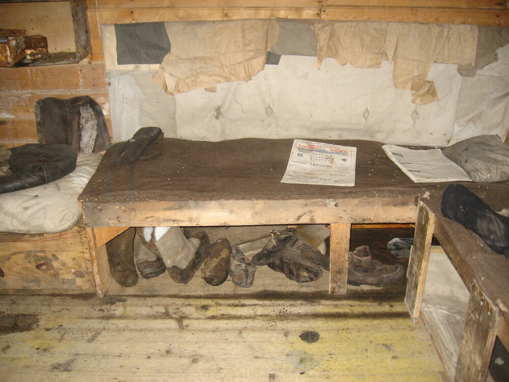 2010-11 Shoes underneath a bunk inside Shackleton's 'Nimrod' hut
