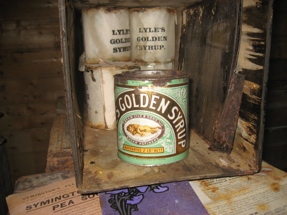 2010-11 Lyle's golden syrup cans inside Shackleton's 'Nimrod' hut
