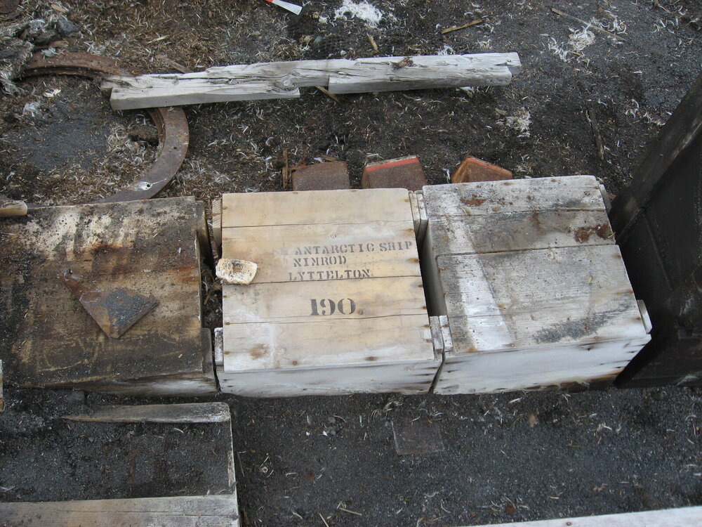 2010-11 Boxes during excavation, Cape Royds (001)