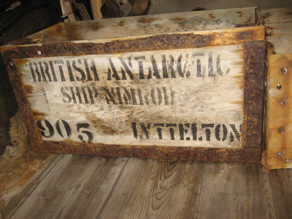 2010-11 Venesta case repurposed as a shelf, Cape Royds