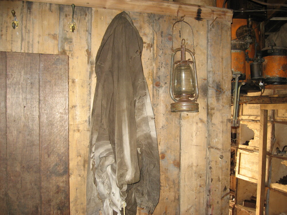 2010-11 Lantern hanging inside Shackleton's 'Nimrod' hut, Cape Royds