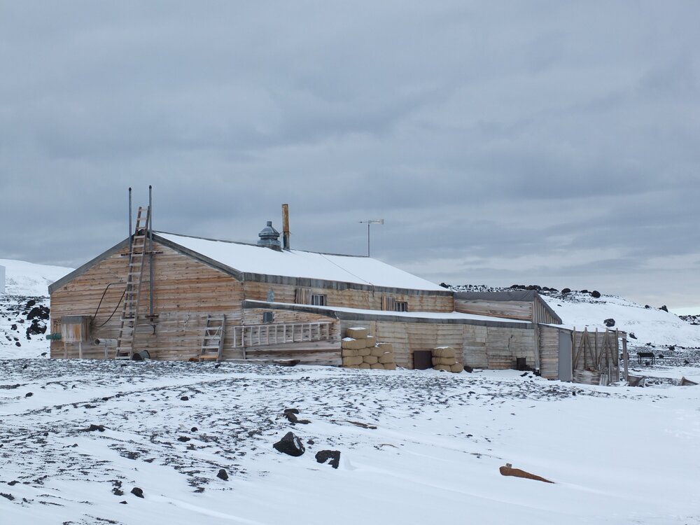 2014 North and East elevations, Scott's 'Terra Nova' hut, Cape Evans