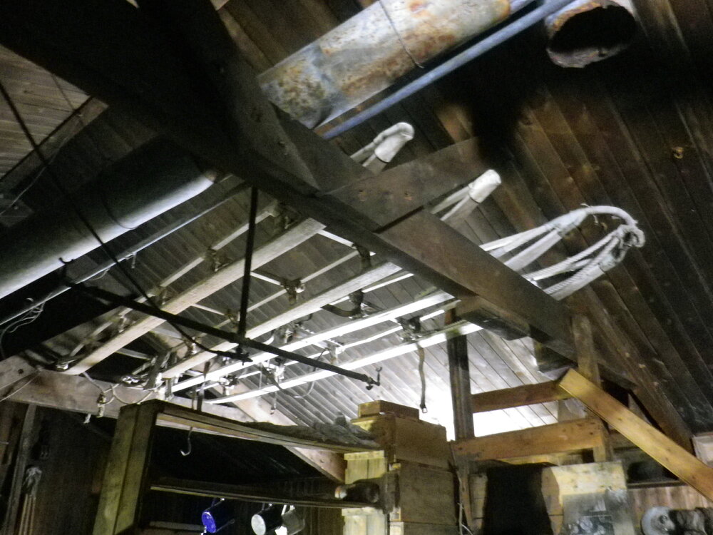 2014 Scott's 'Terra Nova' hut interior, sledges in rafters