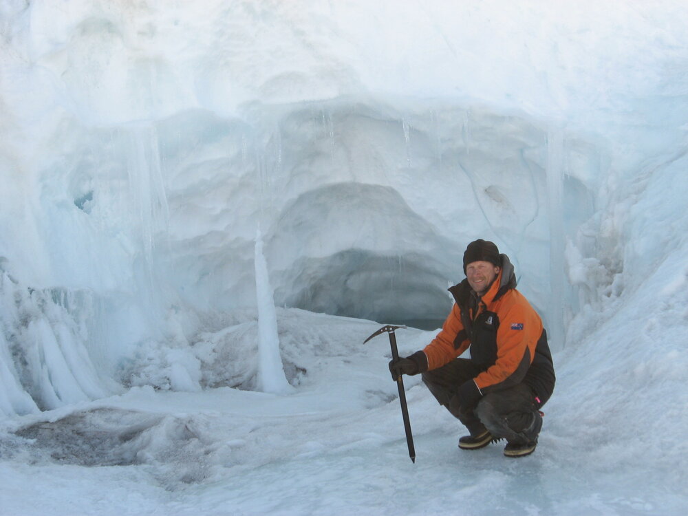 2010-11 John Taylor with an ice cave