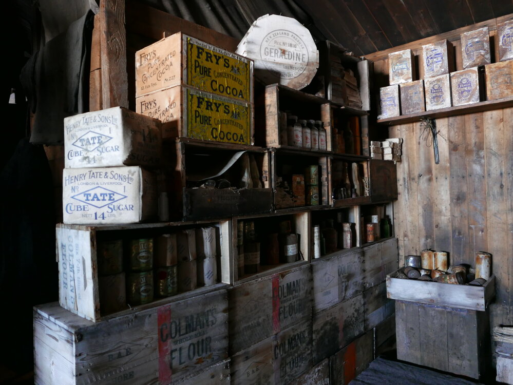 2018-19 Galley bulkhead inside Scott's 'Terra Nova' hut, Cape Evans