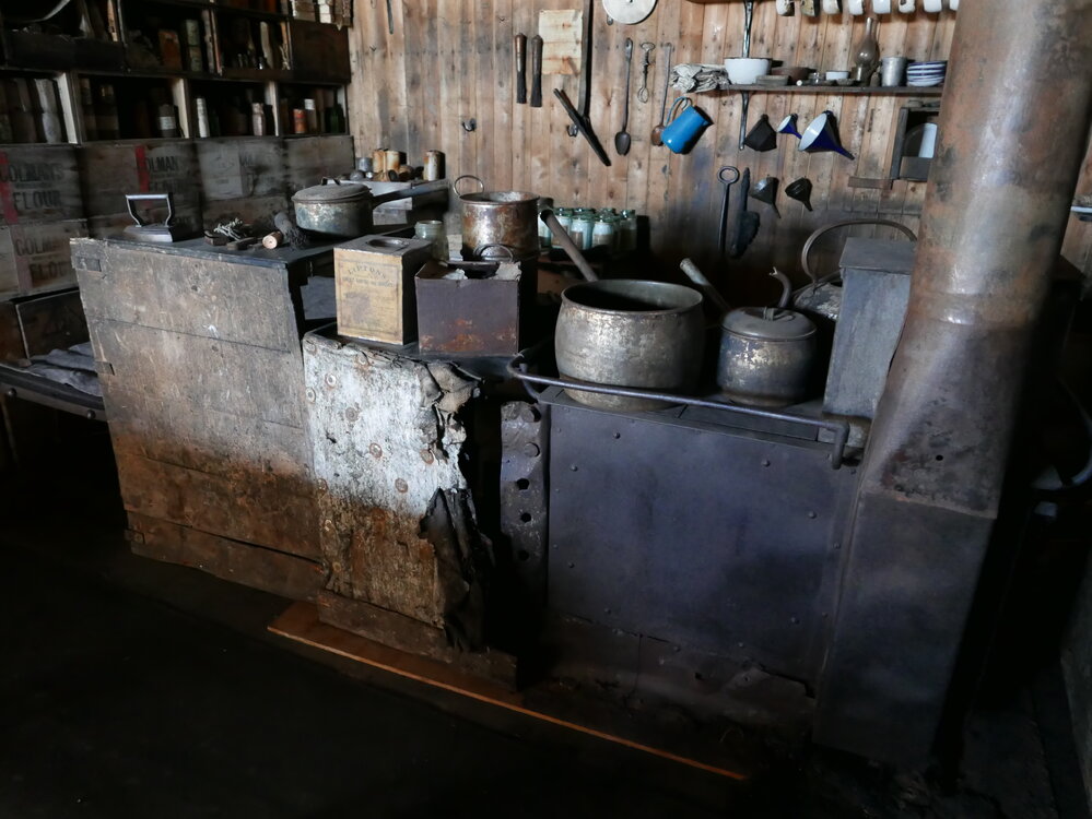 2018-19 Galley stove inside Scott's 'Terra Nova' hut, Cape Evans