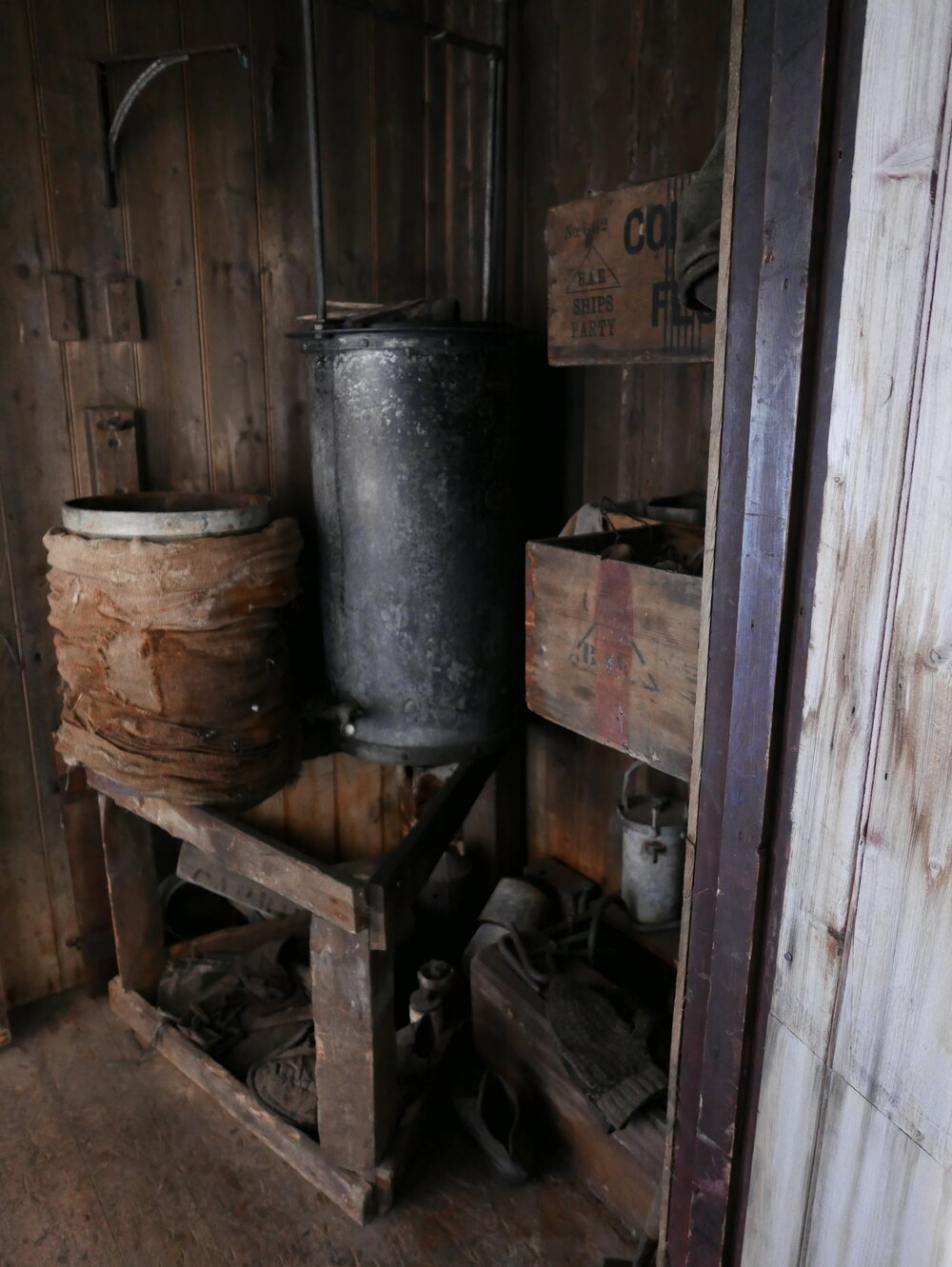 2018-19  Acetylene plant inside Scott's 'Terra Nova' hut, Cape Evans