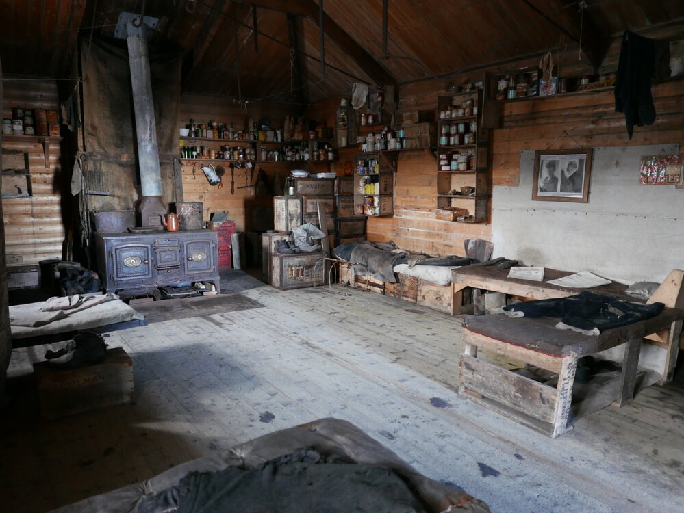 2018-19 Main space inside Shackleton's 'Nimrod' hut, Cape Royds
