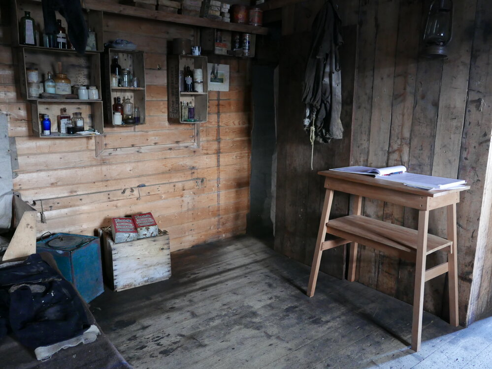 2018-19 Visitor book inside Shackleton's 'Nimrod' hut, Cape Royds