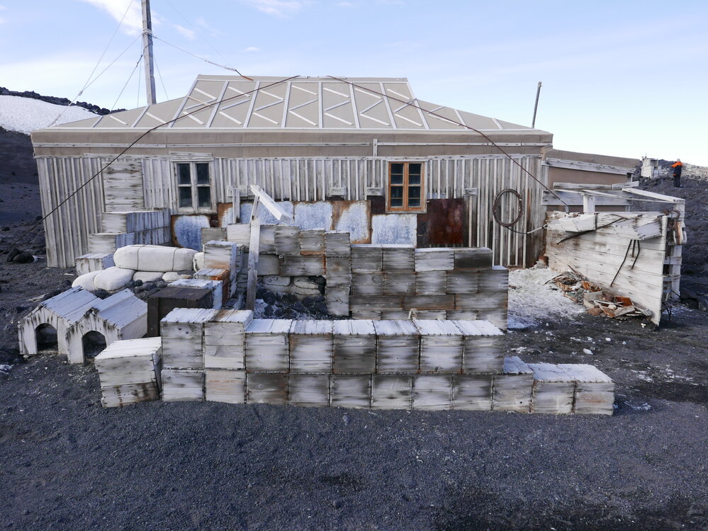 2018-19 North wall of Shackleton's 'Nimrod' hut, Cape Royds