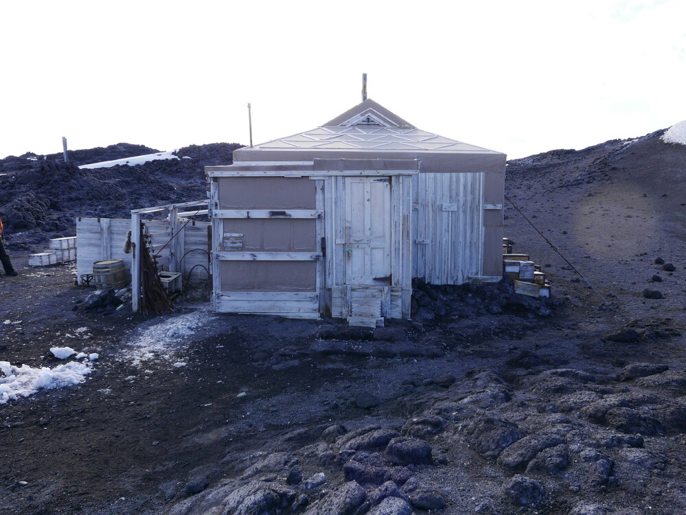 2018-19 West wall of Shackleton's 'Nimrod' hut, Cape Royds