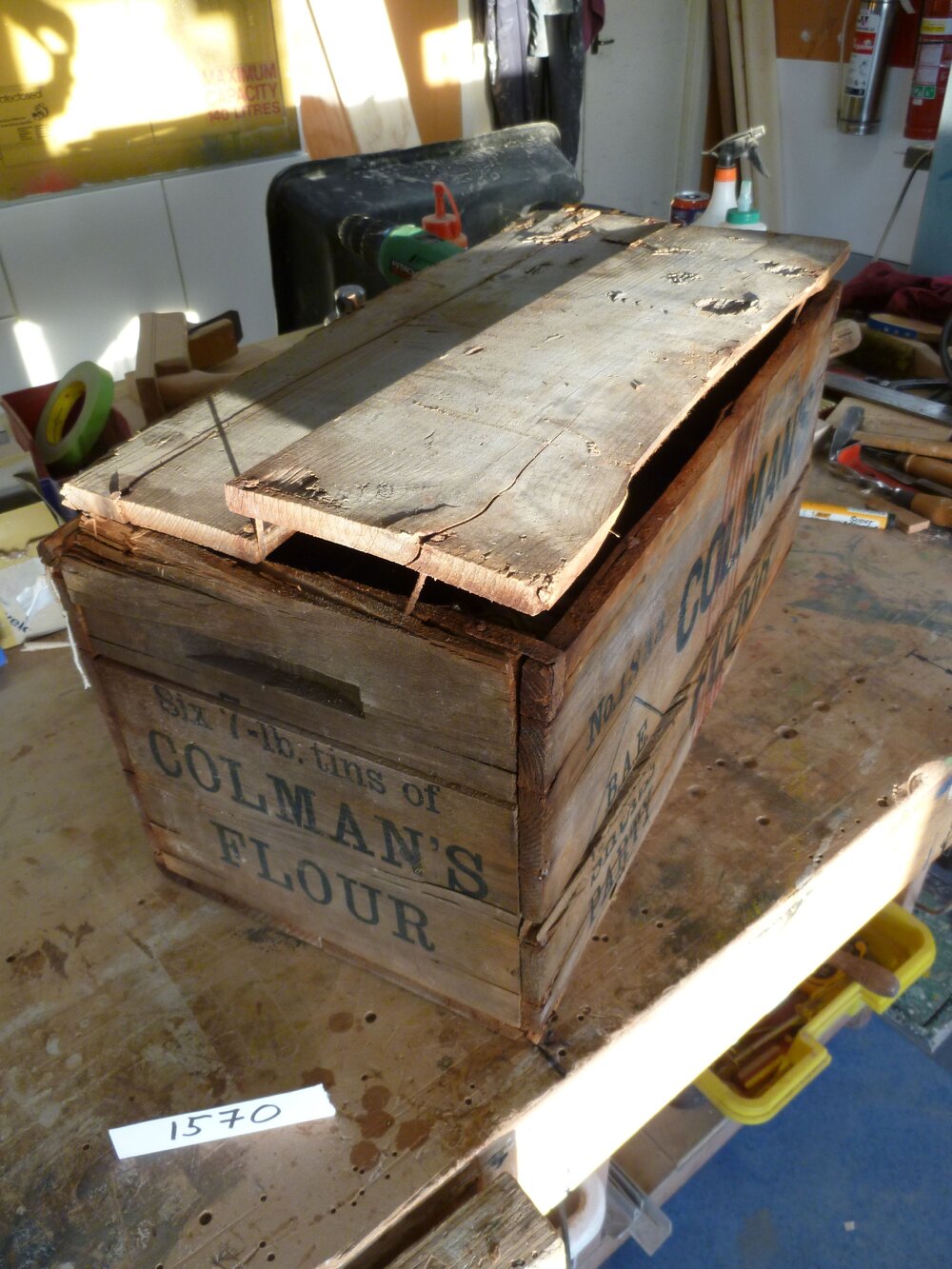 Colman's box in conservation lab