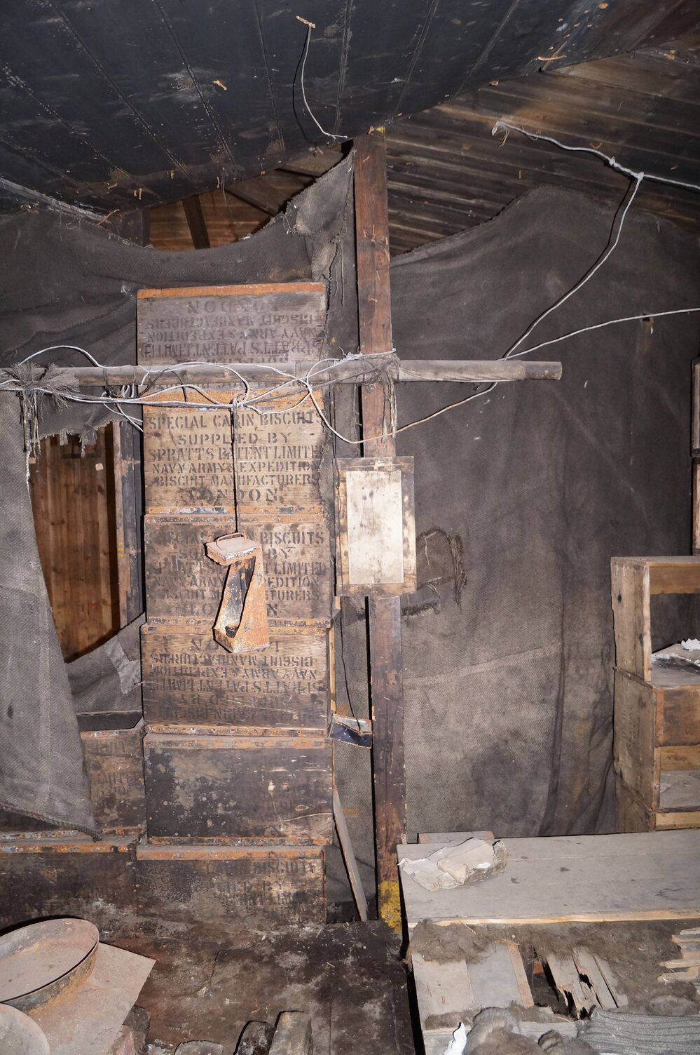 Provision boxes alongside the blubber stove