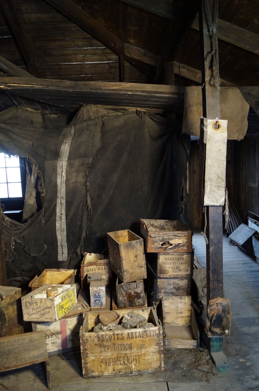 Provision box stack, Scott's 'Discovery' hut