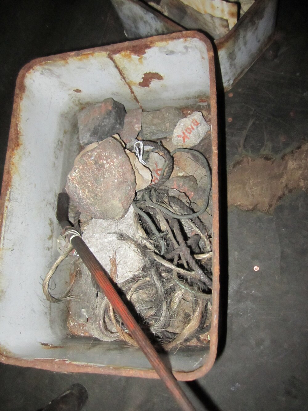 Artefacts under geology bench, Scott's 'Terra Nova' hut (002)