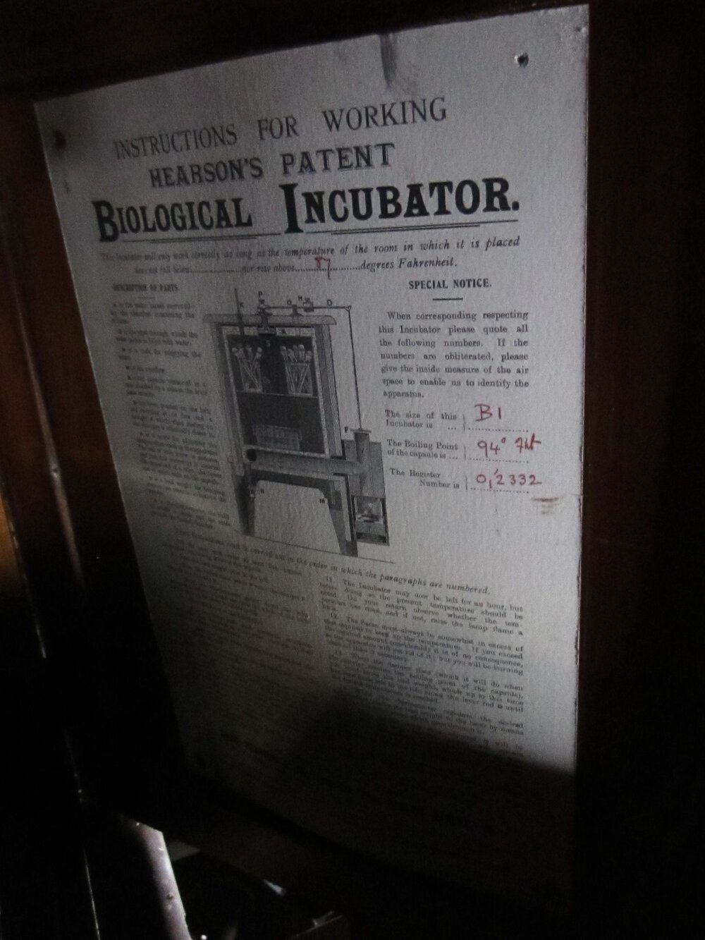 Hearson's patent biological incubator (001)