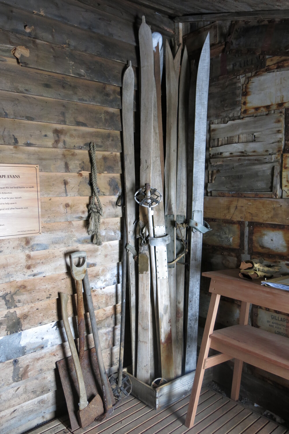 2013-14 Skis in the Entranceway of Scott's 'Terra Nova' hut, Cape Evans (007)