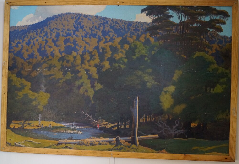 2013-14 Marcus King painting inside Hillary's TAE/IGY hut, Pram Point