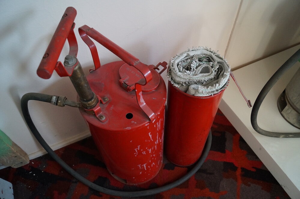 2013-14 Fire extinguisher inside Hillary's TAE/IGY hut, Pram Point