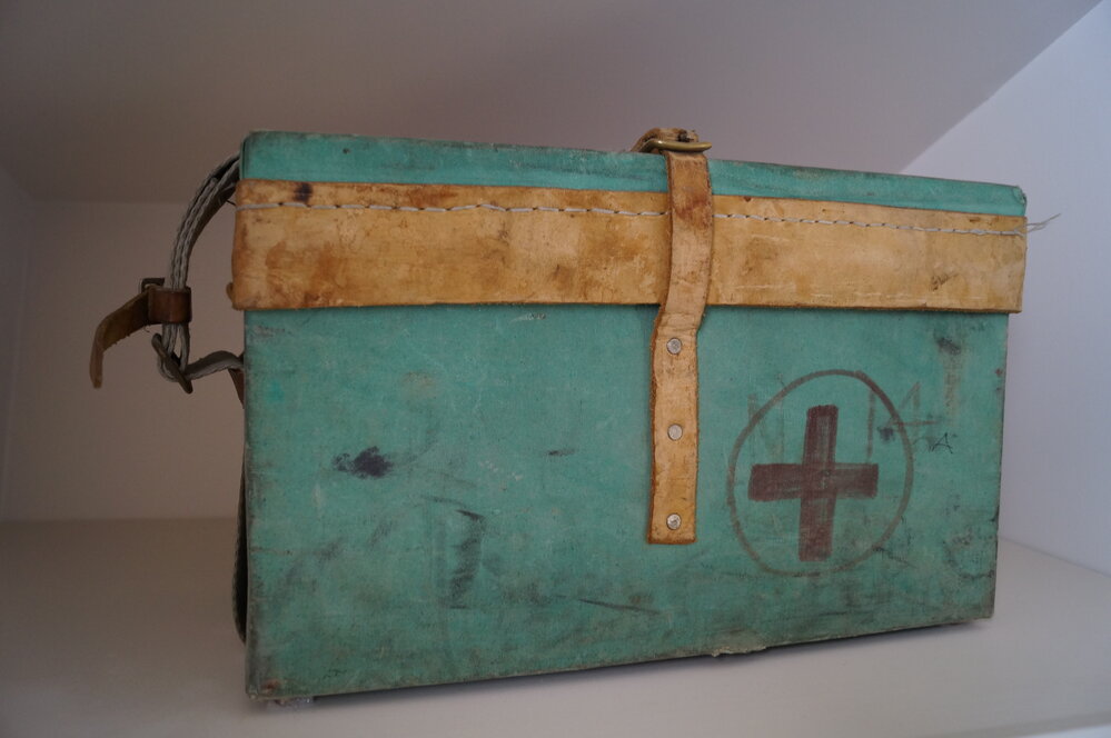 2013-14 Vanda first aid box inside Hillary's TAE/IGY hut, Pram Point