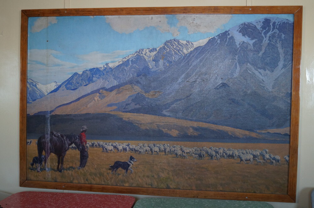 2013-14 Marcus King painting inside Hillary's TAE/IGY hut, Pram Point