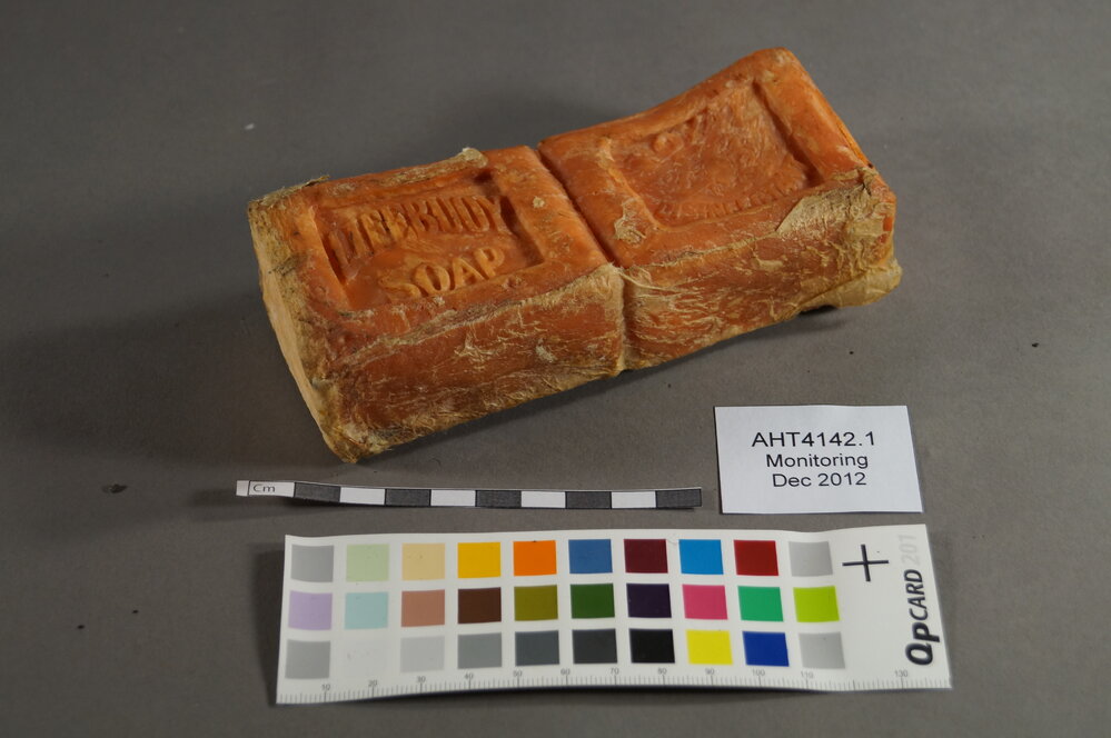 2012-13 Shackleton's 'Nimrod' hut artefact monitoring - Lifebuoy soap