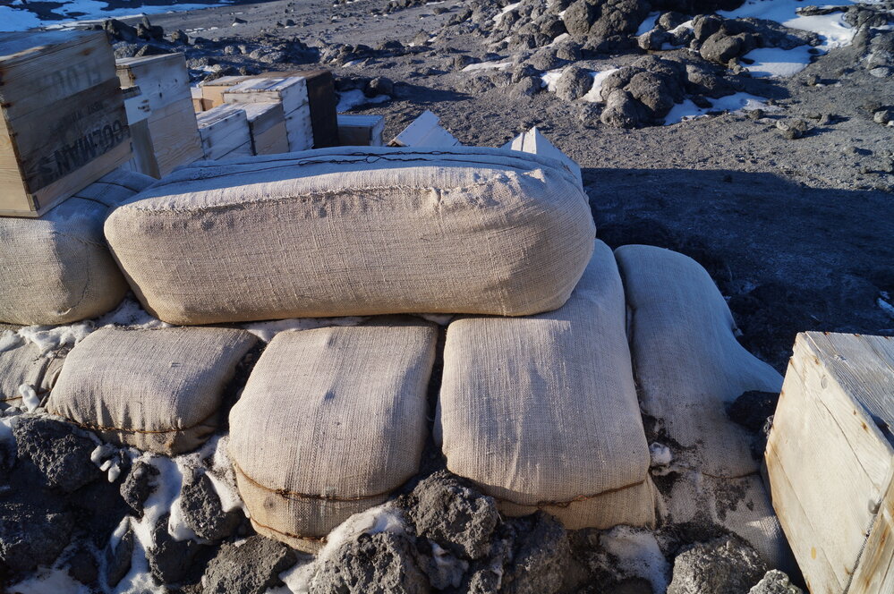 Fodder bales, Stables of Shackleton's 'Nimrod' hut