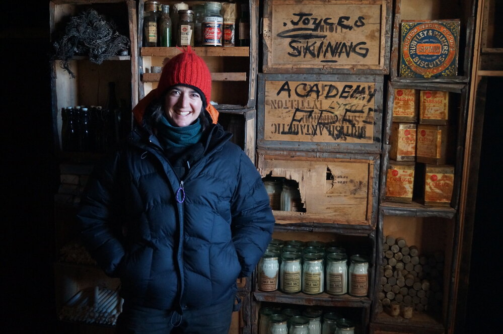 Lizzie Meek in Shackleton's 'Nimrod' hut (002)