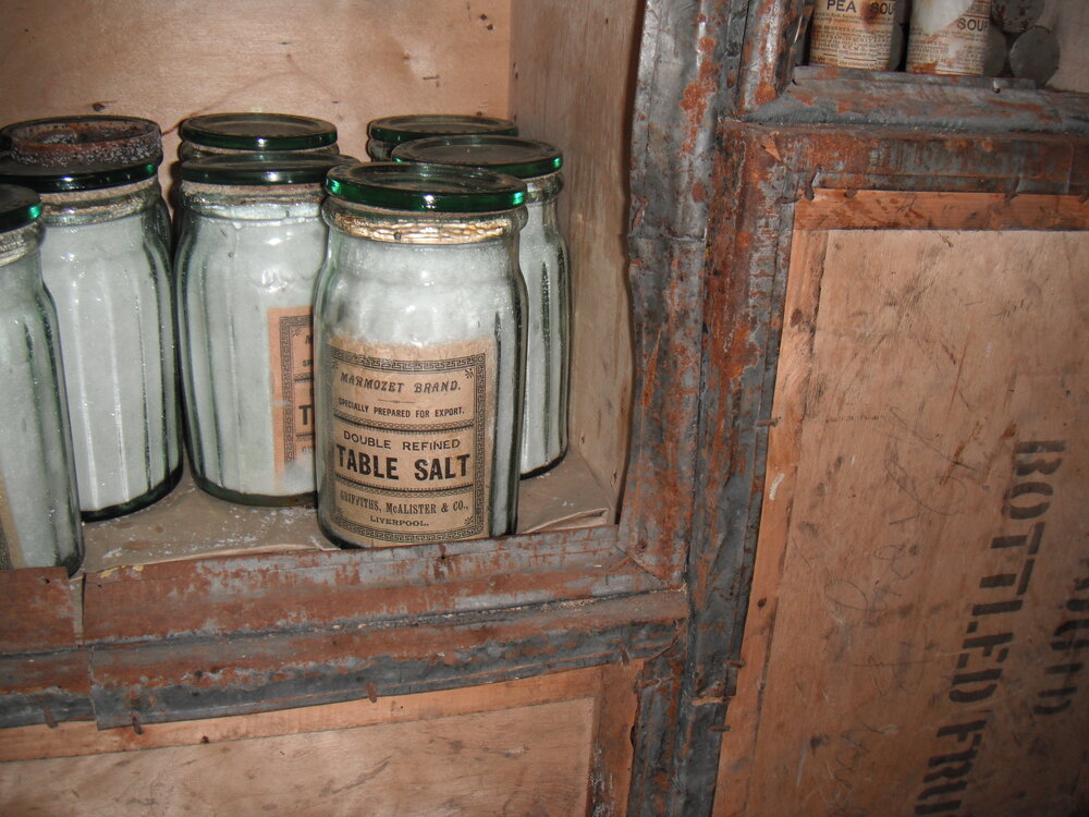 Table salt jars, Shackleton's 'Nimrod' hut (001)