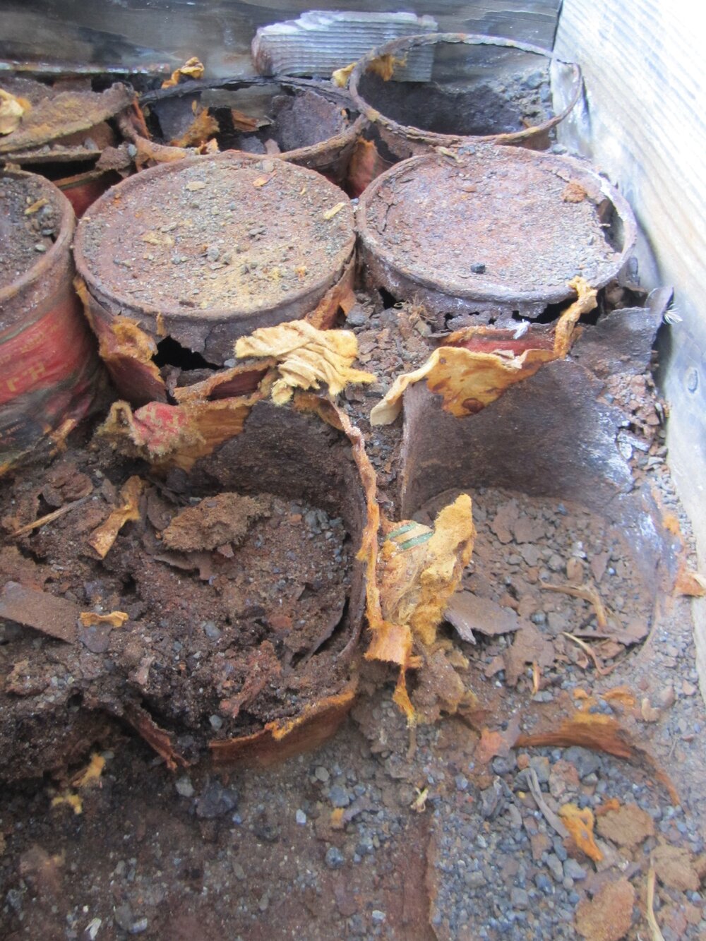 Wool garment embedded in ground