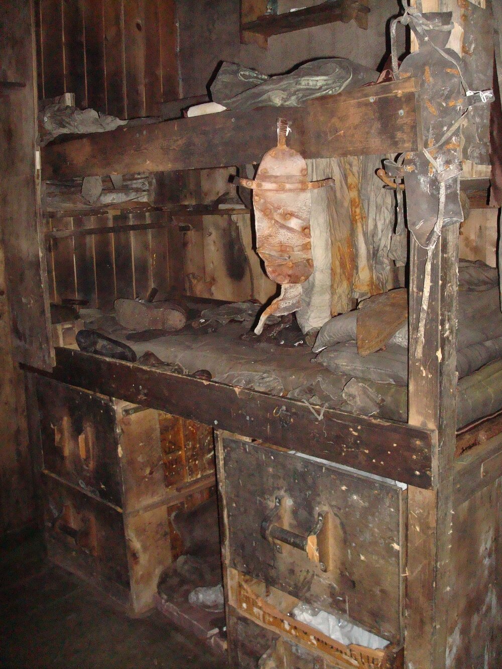 Bed frames belonging to Nelson and Day, Scott's 'Terra Nova' Hut 
