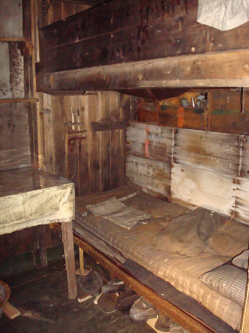 Bed frames belonging to Gran and Taylor, Scott's 'Terra Nova' Hut 