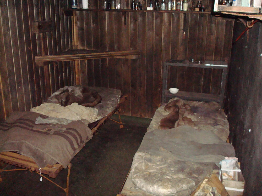 Beds belonging to Wilson and Evans, Scott's 'Terra Nova' Hut 
