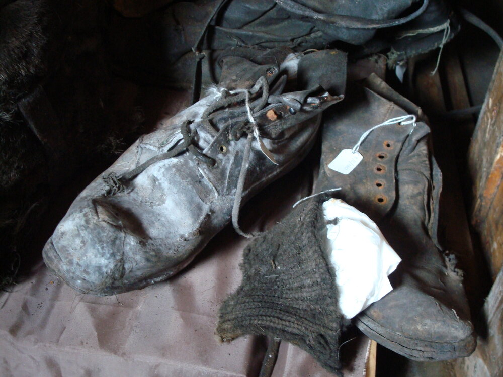 Boots below Nelson and Day's bunks, Scott's 'Terra Nova' Hut (001)