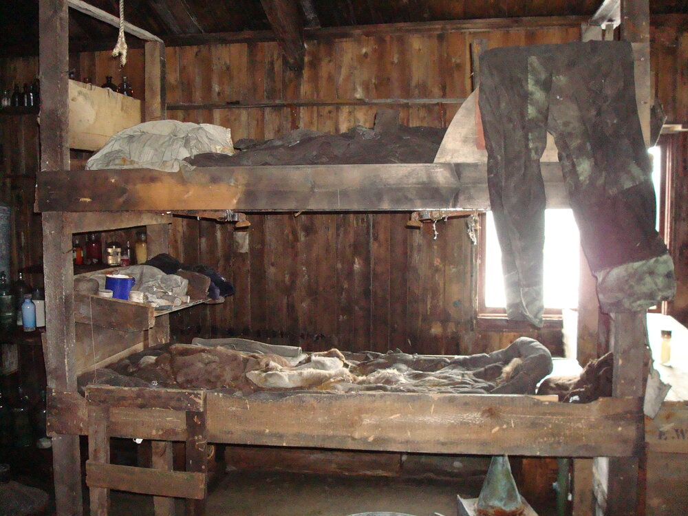 Bunks belonging to Wright and Simpson, Scott's&nbsp;'Terra Nova'&nbsp;Hut