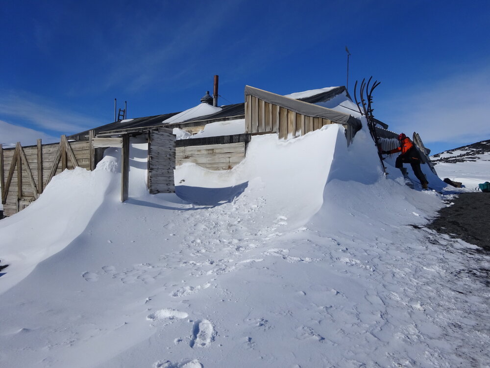 2017-18 Scott's 'Terra Nova hut, snow build-up on North elevation