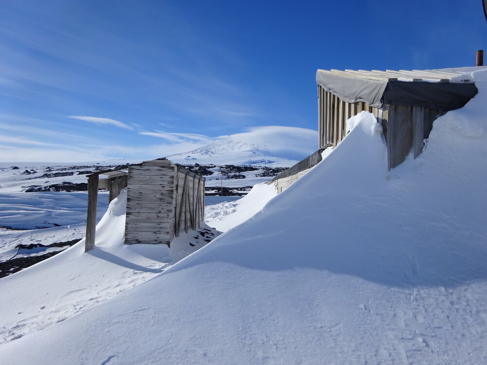 2017-18 Scott's 'Terra Nova hut, snow build-up on North elevation