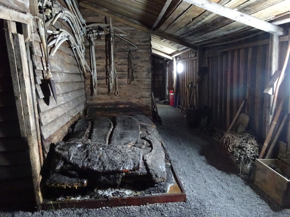 2017-18 Scott's 'Terra Nova' hut, interior, blubber stack