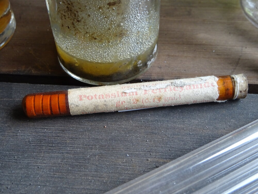 2017-18 Scott's 'Terra Nova' hut, interior, potassium ferricyanide tablets